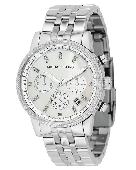 michael kors stainless steel chronograph watch 38mm|Michael Kors stainless steel watch.